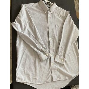 Cambridge Classics Shirt Mens 18 34/35 Gray Wrinkle Free Oxford Button Down